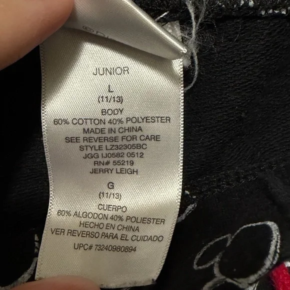 Juniors Mickey Mouse Pajama Pants with Red Drawstring - Picture 6 of 6